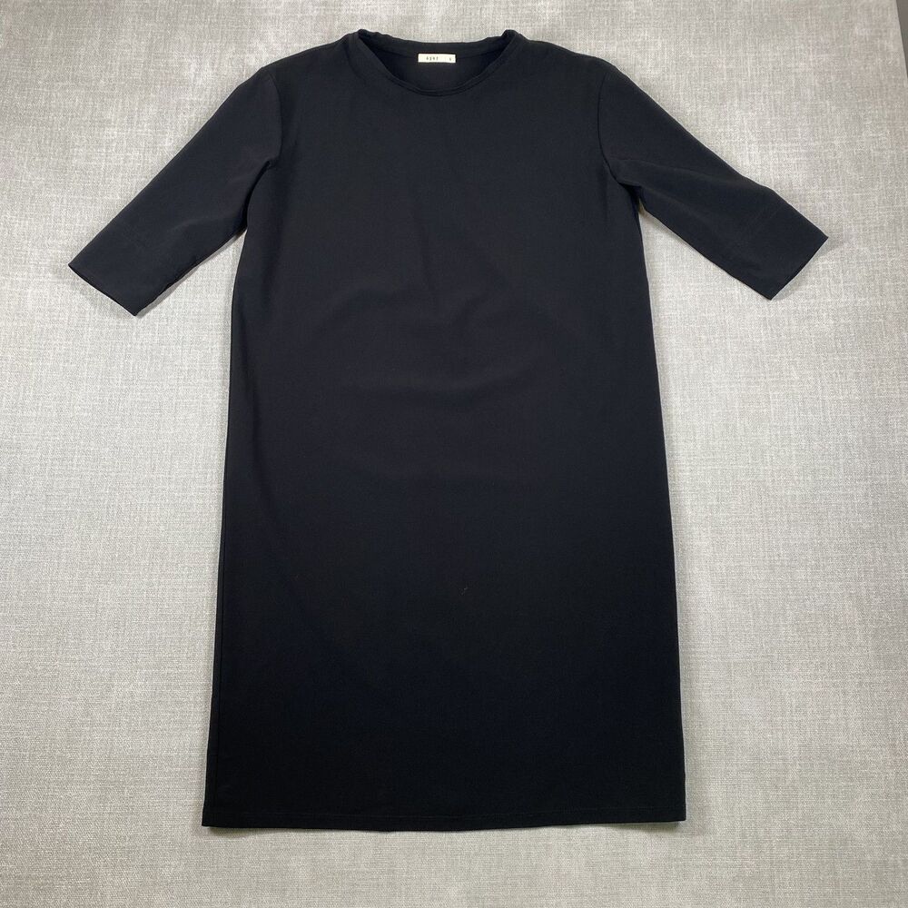 6397 Dress Womens Small Black 3/4 Sleeve Minimalist Knee Length Poly Blend USA